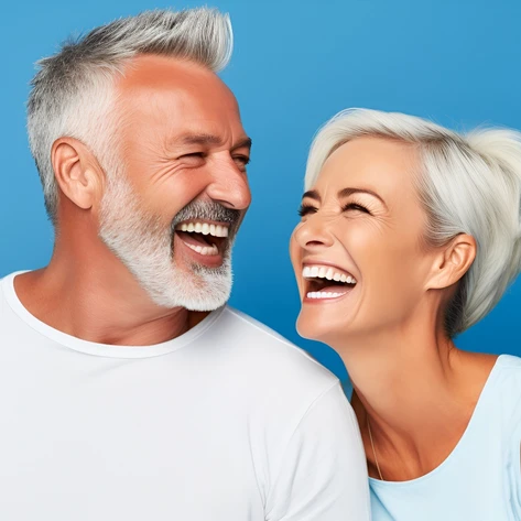 Happy, mature couple with beautiful teeth
